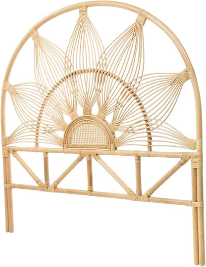 Kouboo Sunflower Rattan Twin Headboard Bedroom Bedroom Furniture Headboard Twin Size Tropical Decor Bohemian Decor Natural