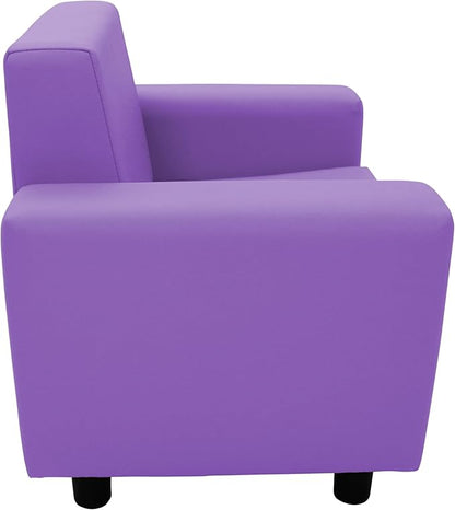 Factory Direct Partners SoftScape Inspired Playtime Classic Reading Chair, Children's Commercial-Grade Upholstered Furniture for Home, Daycare, Preschool, Library; Comfy Modern Design - Lavender