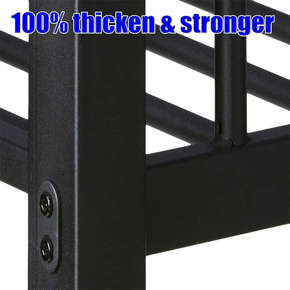 Stronger & Higher Quality Heavy Duty Bunk Bed Queen Over Queen Size Bunkbed, Thickened Safer More Stable Steel Metal Queen Bunk Bed (Faster Assembly) (Queen Over Queen-1)
