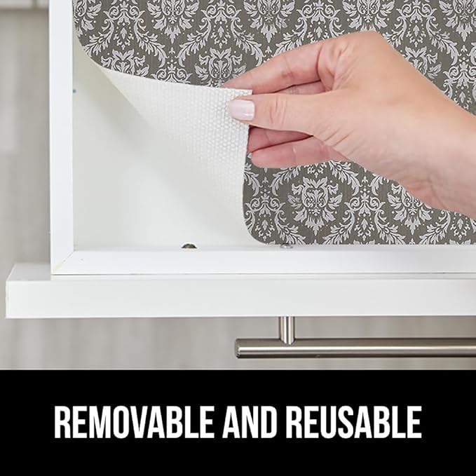 GORILLA GRIP DripGuard Shelf Liner, Non Adhesive Drawer and Kitchen Cabinet Protector, 20x240 Inch, Slip Resistant BPA Free Smooth Surface Plastic Liners for Cabinets, Bathrooms, Closets, Beige Cream