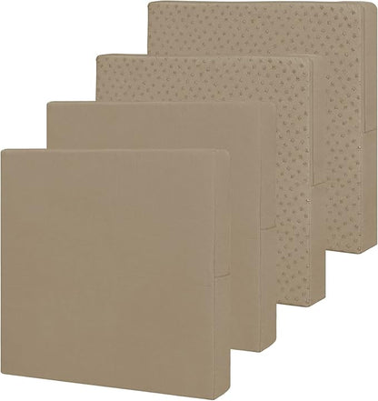 Easy-Going Waterproof Patio Cushion Covers 22x22x4 inch 4 Pack Replacement Non-Slip Outdoor Seat Cushion Slipcover with Zipper. Camel
