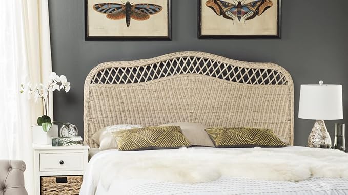 Safavieh Home Collection Sephina White Washed Rattan Headboard (King)