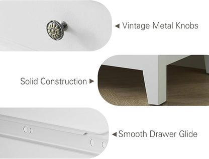 White Dresser for Bedroom,4 Chest of Drawers Dresser,Tall Nightstand Modern Clothes Organizer Cabinet for Bedroom,Closets,Hallway