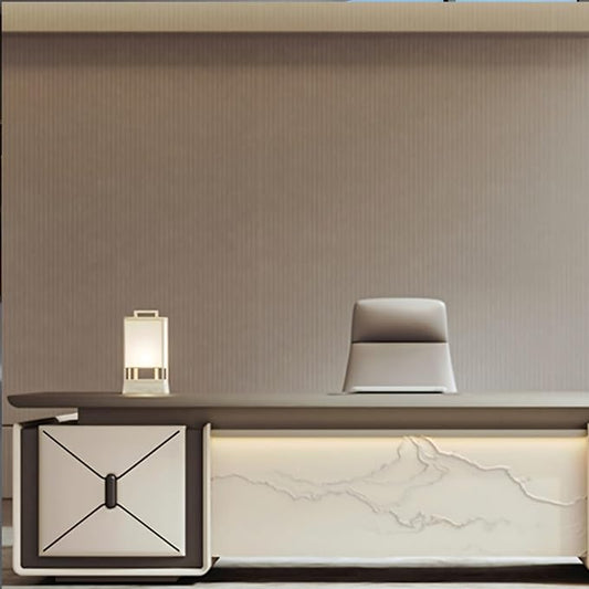 78IN L-Shaped Executive Desk with Drawer Cabinet, Executive Office Desk with LED Strip & Exquisite Handle & Fashionable Pattern Design