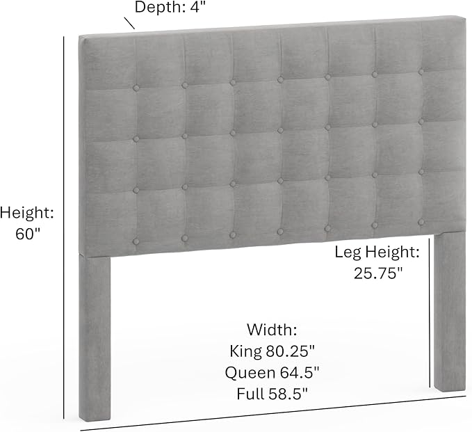 Grey Sutton Full Headboard