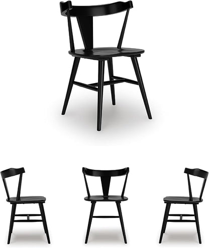 Signature Design by Ashley Gretlynn Casual Solid Wood Armless Dining Chair, Set of 2, Black