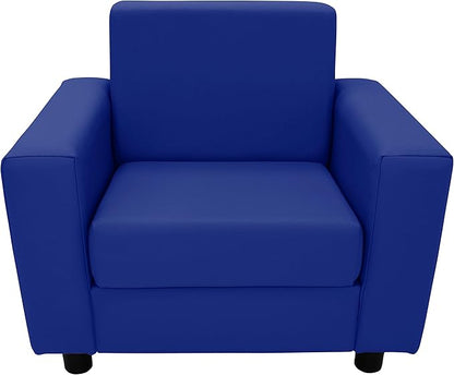 Factory Direct Partners SoftScape Inspired Playtime Classic Reading Chair, Children's Commercial-Grade Upholstered Furniture for Home, Daycare, Preschool, Library; Comfy Modern Design - Blue, 14472-BL