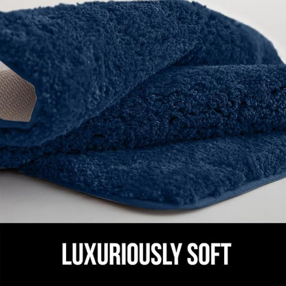 GORILLA GRIP Bathroom Rugs, 36x24, Ultra Soft Absorbent Mat, Thick Plush Bath Rug, Machine Washable, Microfiber Quick Dry, Mats for Shower, Bathtub and Floor, Home Decor Accessories, Navy Blue
