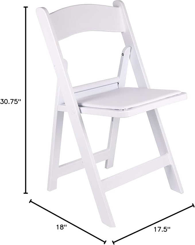BTEXPERT Resin Folding Chair Vinyl Padded Seat Indoor Outdoor Lightweight Set for Home Event Party Picnic Kitchen Dining Church School Weddings Set of 2