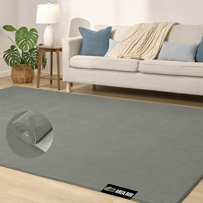 GORILLA GRIP Slip Resistant Soft Washable Stain Resistant Area Rug, 8x10, Plush Thick Carpet for Nursery, Bedroom, Living Room, Non-Shedding Floor Rugs, Kid and Pet Friendly, Baby Home Decor, Gray