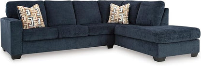 Signature Design by Ashley Aviemore Casual L-Shaped 2-Piece Sectional with Chaise for Living Room, Blue