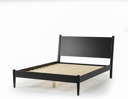Camaflexi Mid-Century Panel Bed - Queen Size - Black Finish