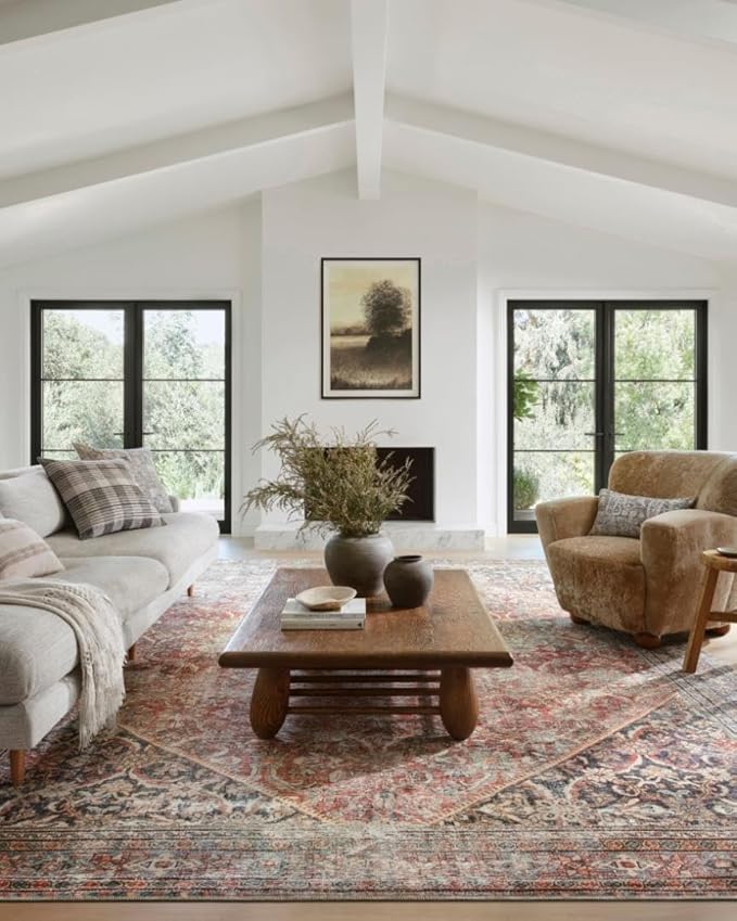 Loloi Amber Lewis Georgie Collection GER-01 Red/Navy 2'-6" x 7'-6", .19" Pile Height, Runner Rug