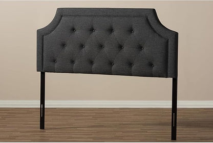 Maykoosh Adjustable Wood Post Headboard - Button Tufted Upholstered Bedroom Headboard King/Dark Gray