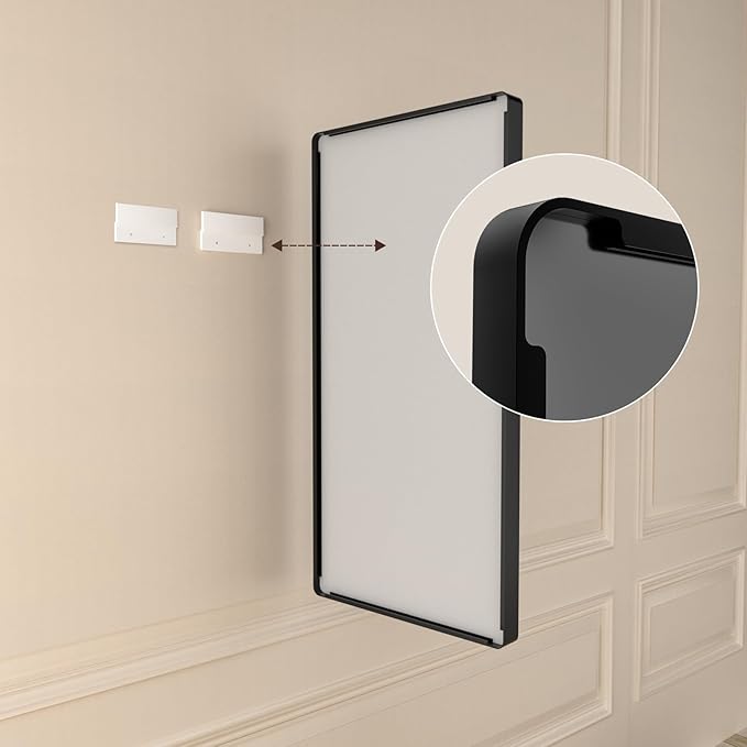 22x30 Inch Black Bathroom Mirror,Rectangle Wall Mirror for Bathroom,Round Corner Matte Black Metal Framed Mirror(Horizontal/Vertical)