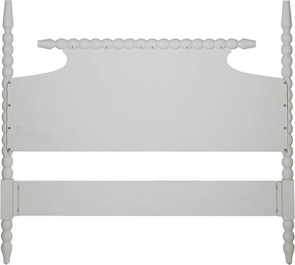 OSP Home Furnishings Spindle Design Cottage Style Headboard, 80.5W x 58.75H inches, Sandcastle Antique White Finish, King Size