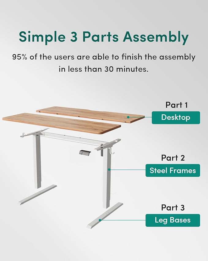 CubiCubi 60 x 24 Inches Electric Standing Desk, Height Adjustable Sit to Stand Desk, Home Office Table with Splice Board, Light Rustic