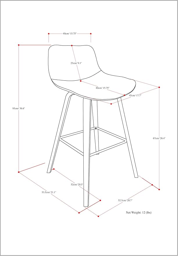 SIMPLIHOME Randolph Mid Century Modern 28 inch Bentwood Counter/ Bar Height Stool (Set of 2) in Denim Grey Linen Look Fabric for the Dining Room and Kitchen
