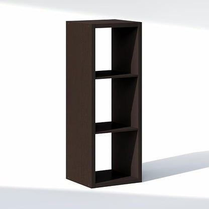 Furinno Cubic Closet Organizers and Storage, 3-Cube Closet Organizer, Open Shelf Closet Storage, Extra Thick Frame for Wardrobe, Bedroom, Living Room, Dark Oak