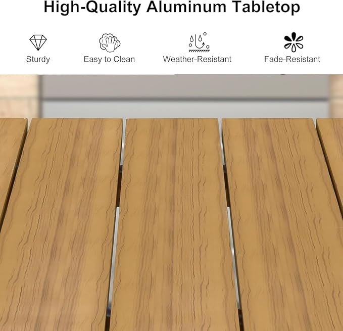 PURPLE LEAF 16 Pieces Patio Dining Set with Outdoor Aluminium Dining Table and Woven Chairs Modern Metal Furniture Cushions Sets for Garden Yard Indoor Decor Kitchen Teak