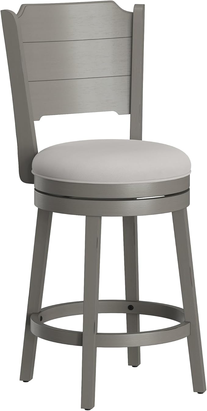 Hillsdale Clarion Swivel Counter Height Stool, Distressed Gray