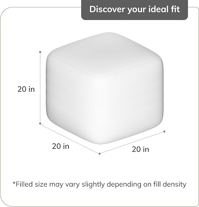 Anji Mountain Artisan Crafted Cotton Blend Pouf Ottoman | Versatile Floor Seating & Footstool for Living Room | Modern Boho Home Décor Accent | Filled Pouffe