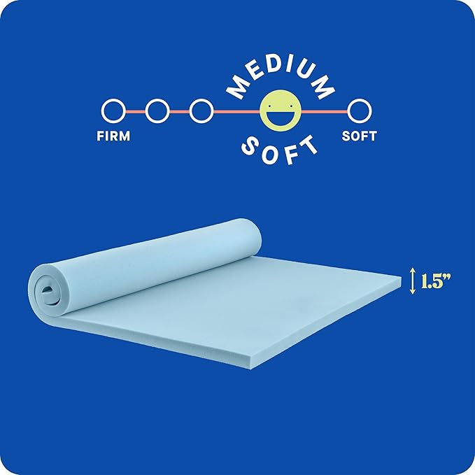 Sealy Dreamlife 1.5” Gel Memory Foam Full Mattress Topper with SealyComfort Gel Foam, 1 Year Limited Warranty, Made in The USA