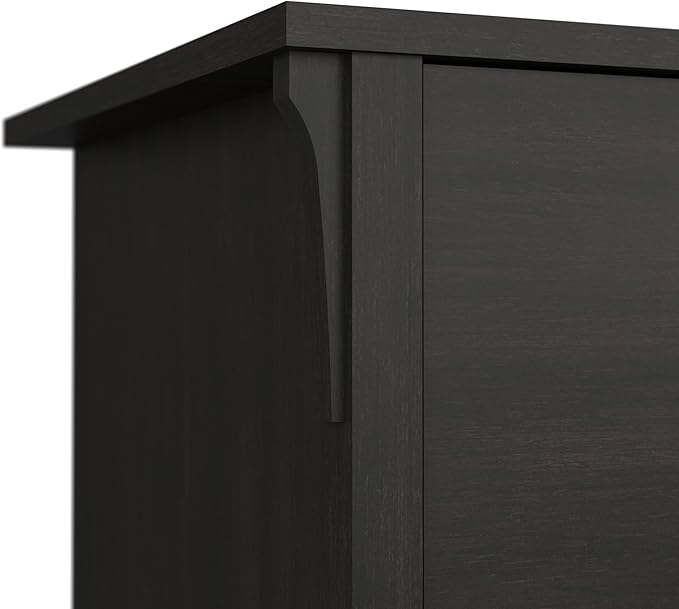 Bush Furniture Salinas Computer Desk with Hutch | Study Table with Drawers, Cabinets & Pullout Keyboard/Laptop Tray | Modern Home Office Desk in Vintage Black | Work Desk with Storage