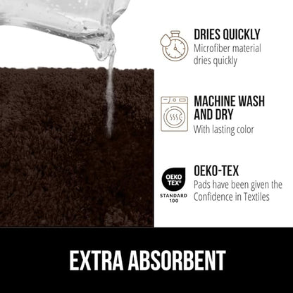 GORILLA GRIP Bathroom Rugs, 30x20, Ultra Soft Absorbent Mat, Thick Plush Bath Rug, Machine Washable, Microfiber Quick Dry, Mats for Shower, Bathtub and Floor, Home Decor Accessories, Brown