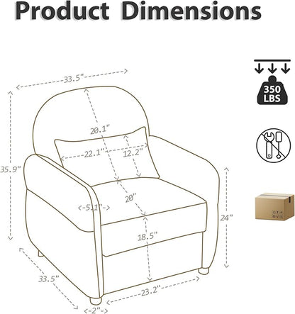 Modern Accent Chairs for Living Room, Comfy Chenille Armchairs with Storage, Single Reading Chairs for Bedroom, Study Room, Apartment, Tool Free Assembly, Gray