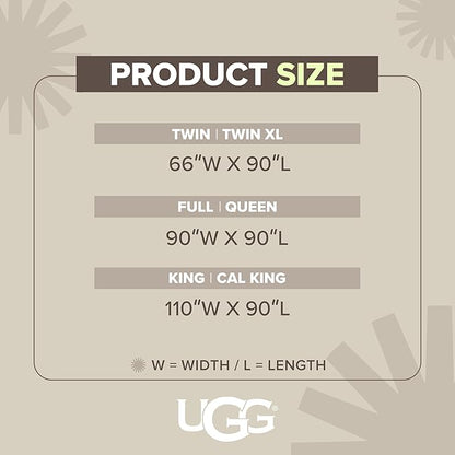 UGG Faux Fur King Blanket for Bed, Double-Sided Soft Blanket, Warm Large Throw for Couch, Washable California King Bedding, Luxury Bedroom Decor, 110" x 90", Oyster Brown (Adalee)