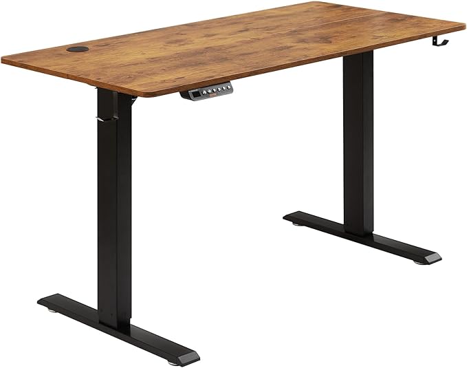VEVOR Height Adjustable Desk, 47.2 x 23.6 in, Support 180 lbs, Electric Standing Desk with 3 Memory Presets, Sturdy Dual Metal Frame, Versatile Computer Sit Stand up Desks, Suitable for Home Office