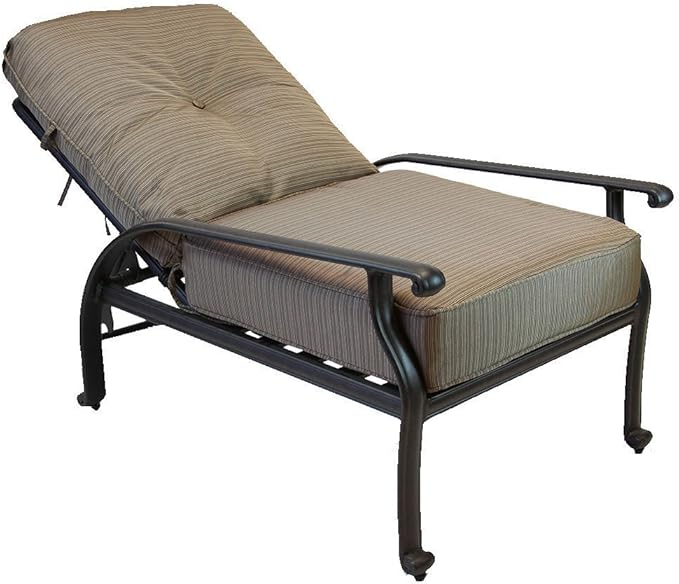 Elizabeth Cast Aluminum Powder Coated 5pc Outdoor Adjustable Club Chair Set with 21" Square Table - Antique Bronze
