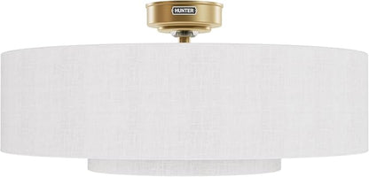 Hunter Fan 30 inch Luxe Gold - Fresh White Indoor Fandelier with Light, Remote, Casual-Style, Ceiling Fans for Living Rooms, bedrooms, Home Offices, Kitchens (Renewed)