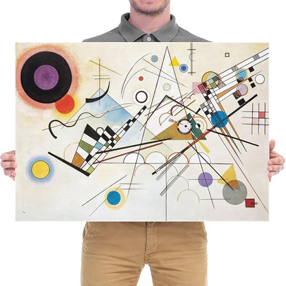Wieco Art Canvas Wall Art Wassily Kandinsky Composition VIII Large Picture Print of Famous Paintings Canvas Prints Abstract Wall Art for Living Room Home Decor and Wall Decorations