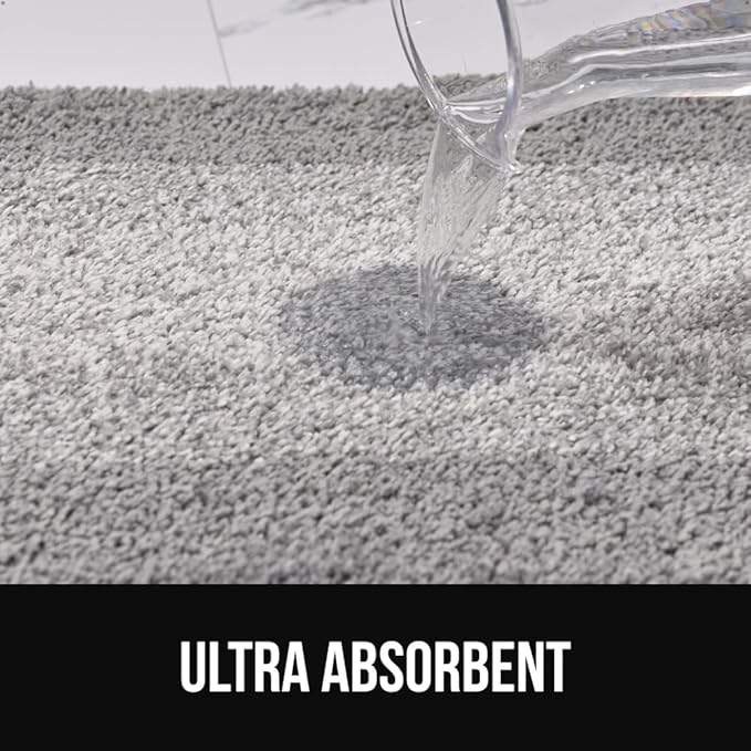 GORILLA GRIP Ultra Soft Plush Bathroom Rugs with Textured Rubber Backing, 34 x 24 Absorbent Quick Dry Bath Mat, Machine Washable Shower Mats, Home Décor Accessories Bathmat Rug Essentials, Beige