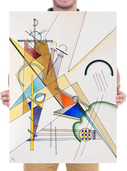 Wieco Art Canvas Prints Gewebe 1923 by Wassily Kandinsky Classic Art Reproductions Abstract Gallery Wrapped Canvas Wall Art for Living Room Home Decor and Wall Decorations