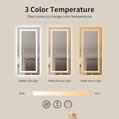 WTTY 96"x36" LED Bathroom Mirror with Lights, Large Dimmable LED Wall Mirrors, Backlit + Front Lit, Lighted Bathroom Vanity Mirror for Wall, Anti-Fog, Memory Function, Shatter-Proof, ETL Listed