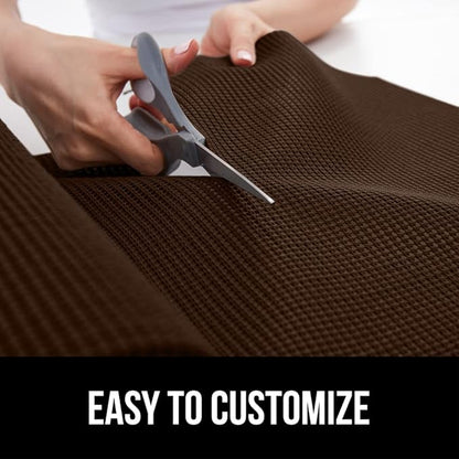 GORILLA GRIP powerGRIP Drawer Shelf and Cabinet Liner, Thick Strong Hold, Non-Adhesive Liners Protect Kitchen Cabinets and Cupboard, Bathroom Drawers, Easy Install, Breathable Mat, 17.5" x20', Brown