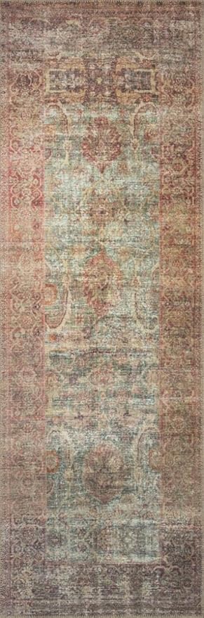 Loloi Amber Lewis Georgie Collection GER-03 Jade/Sunset 2'-6" x 12'-0", .19" Pile Height, Runner Rug