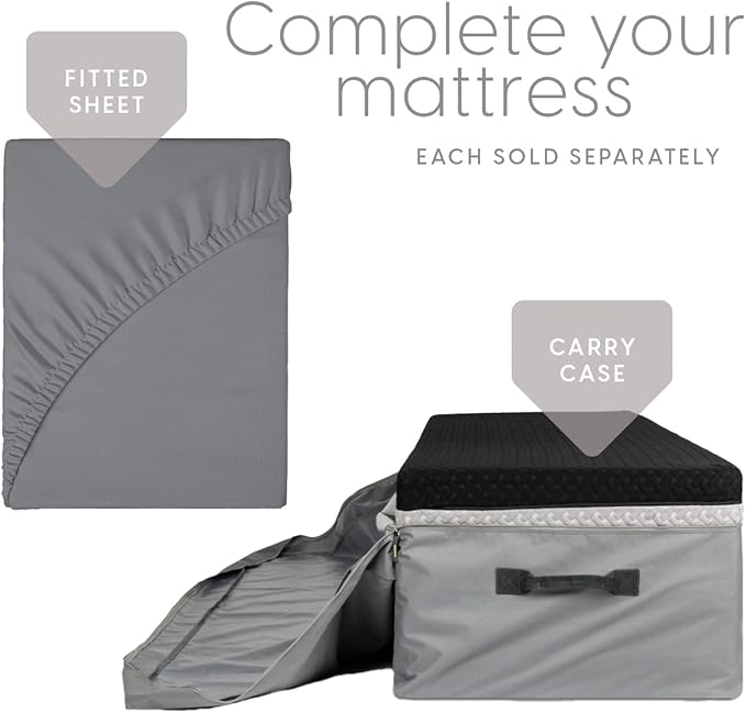 Milliard Dual Sided Premium Tri Folding Mattress, Memory Foam Foldable Mattress with Waterproof Washable Cover + Bonus Eye Mask Included