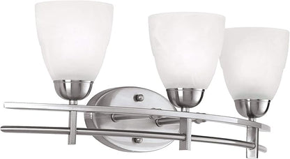 Possini Euro Design Art Deco Modern Wall Mount Light Brushed Nickel Silver Metal Hardwired 23 1/2" Wide 3-Light Fixture Trio Marbleized Glass Shades Decor for Bathroom Vanity Mirror House Home