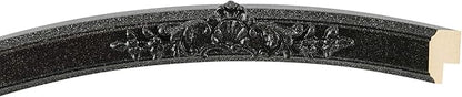 OVALCREST Oval Beveled Wall Mirror for Home Decor - Athena Style - Black Silver - 26" x 22" Outside Dimensions