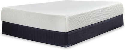 Signature Design by Ashley Full Size Chime 10 Inch Medium Firm Memory Foam Mattresswith Green Tea & Charcoal Gel for Pressure Relief, Fiberglass Free, Mattress In A Box