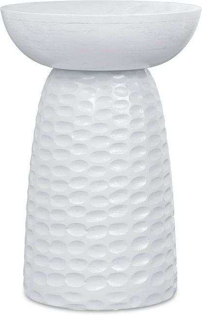 SIMPLIHOME Boyd 13-inch Wide Solid Mango End Table in White, Contemporary-Style Accent Table for Living Room, Bedroom, or Family Room, Assembled