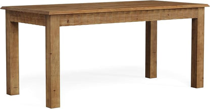63-Inch Computer Desk, Solid Wood Home Office Desk with Sturdy Wooden Legs, Rustic Large Computer Office Table for Writing, Reading, Study, Brown