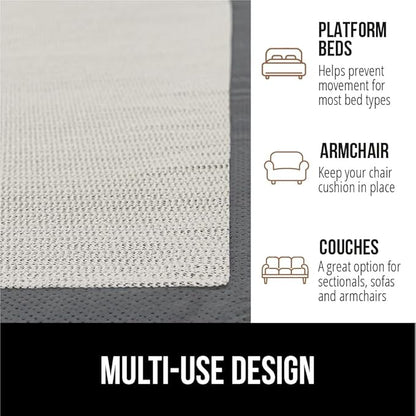 GORILLA GRIP Non Slip Mattress Gripper, Prevents Mattresses from Sliding and Holds Bed in Place, Pad Grips Beds, Sofa, Couch, Chair Cushions and Helps Keep Topper from Slipping, Easy Trim Pads