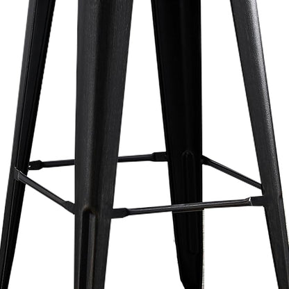 AC Pacific 30” Metal Backless Barstool Set of 2 – Country Rustic Style, Lightweight & Sturdy Build, Easy Assembly – Midnight
