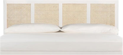 SAFAVIEH Home Collection Vienna White Wash Cane King Headboard Platform