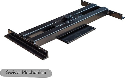 DutchCrafters Slat Fan Back Poly Adirondack Swivel Glider Outdoor Patio Chair (Black & Light Gray)